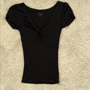 Express Black Ribbed and Fitted Tee